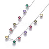 Brass Cubic Zirconia Pendant Necklaces NJEW-O117-03P-2