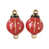 304 Stainless Steel Red Enamel Ladybug Connector Charms STAS-G393-03G-1