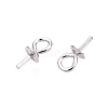 Anti-Tarnish Rhodium Plated 925 Sterling Silver Cup Pearl Bail Pin Pendants STER-N016-41P-3