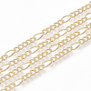 Brass Coated Iron Figaro Chain Necklace Making MAK-T006-03KC-2