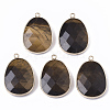 Natural Tiger Eye Pendants X-G-T131-08E-1