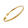 Perfect Design Real 18K Gold Plated Brass Torque Cuff Bangle BJEW-EE0001-05-8