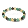 8mm Round Natural African Turquoise(Jasper) & Green Aventurine BJEW-JB10625-01-1