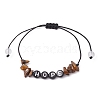 Natural Tiger Eye Chip Braided Bead Bracelets BJEW-JB09608-03-1