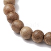 Wood Beads Stretch Bracelets for Men BJEW-JB11303-02-4