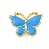 Rack Plating Brass Enamel Butterfly Connector Charms KK-A234-026G-2