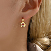 Fashionable Classic Stainless Steel Teardrop with Evil Eye Hoop Earrings DM1893-4