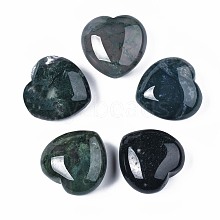 Natural Moss Agate Heart Love Stone G-N0325-11-03