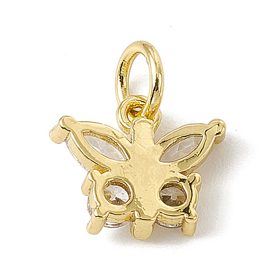 Brass Micro Pave Cubic Zirconia Charms ZIRC-F132-12G-1