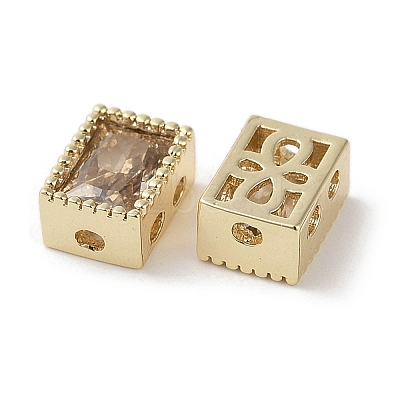 Brass with Cubic Zirconia Beads KK-G491-35G-03-1