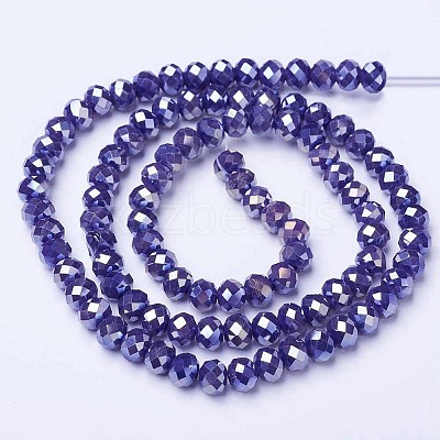 Electroplate Glass Beads Strands EGLA-A034-P4mm-B07-1