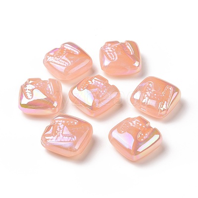 Rainbow Iridescent Plating Acrylic Beads LS-OACR-A010-06D-1