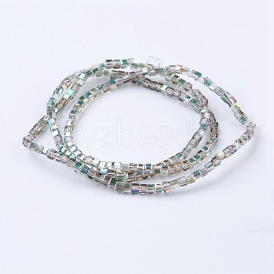 Electroplate Glass Beads Strands EGLA-F121-HP-A02-1
