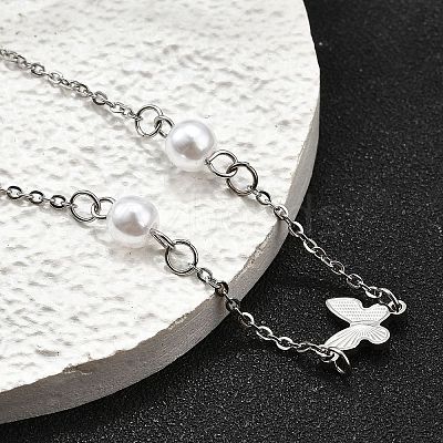 304 Stainless Steel Butterfly Link Bracelets BJEW-C098-01C-P-1