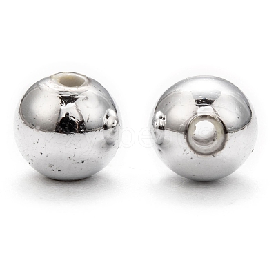 Plating Plastic Acrylic Round Beads PACR-L003-8mm-S-1