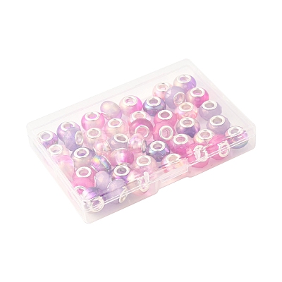 44Pcs 7 Styles UV Plating Resin European Beads RESI-FS0002-03-1