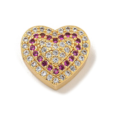 Rack Plating Brass Micro Pave Cubic Zirconia Beads KK-C074-66G-01-1