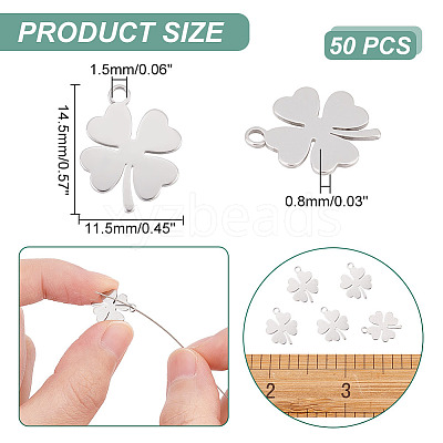 50Pcs 304 Stainless Steel Charms STAS-AR0001-45-1