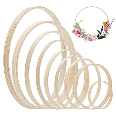 9Pcs 9 Styles Bamboo Embroidery Hoop Kit FIND-WH0126-848-1