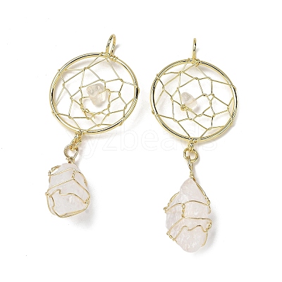 Raw Rough Natural Quartz Crystal Coppwer Wire Wrapped Big Pendants G-G314-02G-04-1