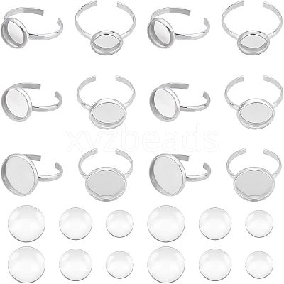 DIY Flat Round Cuff Ring Making Kit DIY-UN0003-46-1