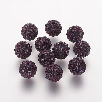 Polymer Clay Rhinestone Beads RB-K050-8mm-C04-1