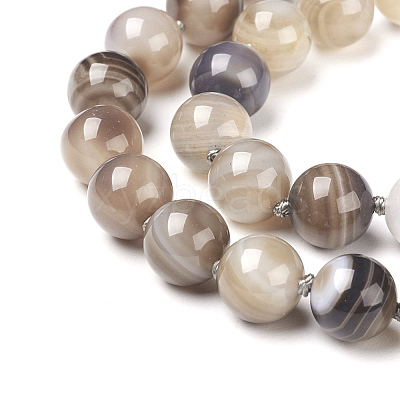 Natural Dyed Agate Beads Necklaces NJEW-F139-10mm-15-1