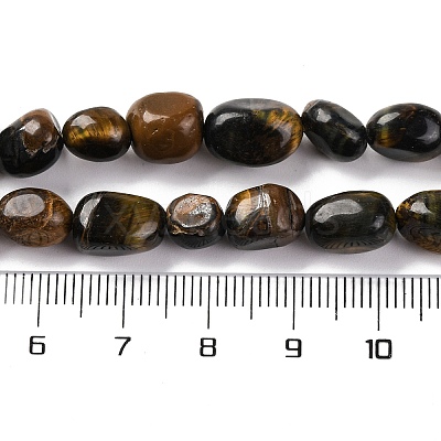 Natural Yellow Blue Tiger Eye(Dyed & Heated) Beads Strands G-G146-A17-01-1