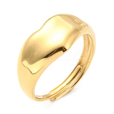 Adjustable 304 Stainless Steel Heart Ring for Women RJEW-C016-05G-1