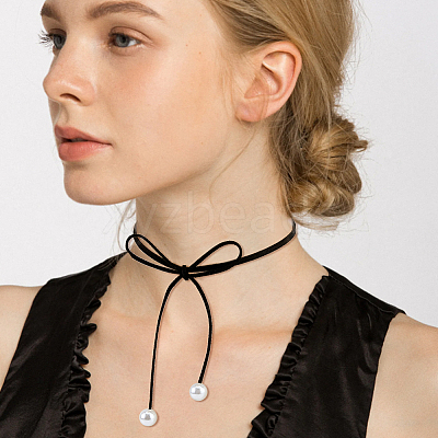 8Pcs 8 Style Faux Suede & Nylon Cord Lariat Necklaces Set NJEW-FI0001-32-1