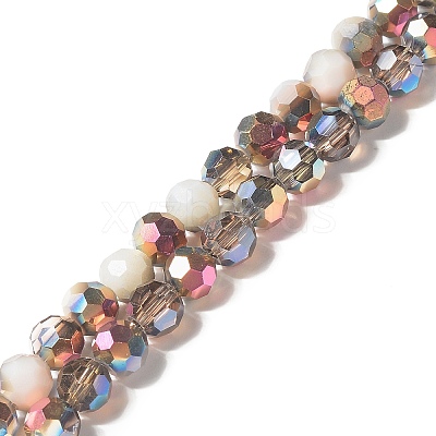 Transparent Electroplated Glass Beads Strands GLAA-G097-04D-1