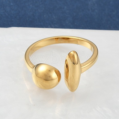 304 Stainless Steel Open Cuff Rings LS-RJEW-S627-01B-G-1