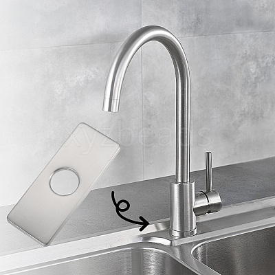 Rectangle Stainless Steel Faucet Hole Covers STAS-WH20001-18B-P-1