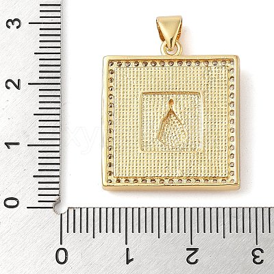 Brass & Shell & Clear Cubic Zirconia Pendants KK-I712-11G-02-1