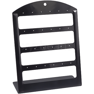 4-Tier L Shaped Acrylic Earring Organizer Display Stands ODIS-WH0099-65C-1
