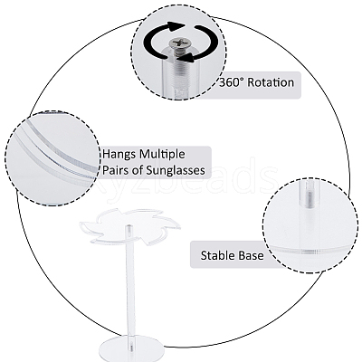 2 Styles Rotatable Acrylic Eyeglasses Frame Riser Display Stands DIY-FH0007-49-1