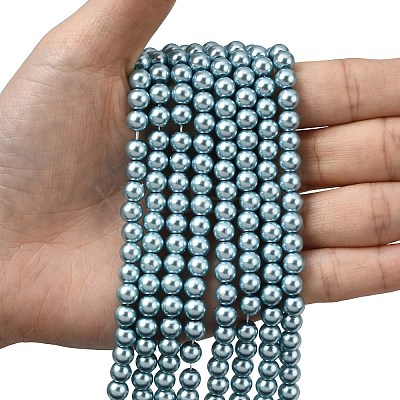 Eco-Friendly Grade A Glass Pearl Beads HY-J002-6mm-HX084-1