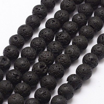 Natural Lava Rock Bead Strands X-G-A163-03-8mm-1