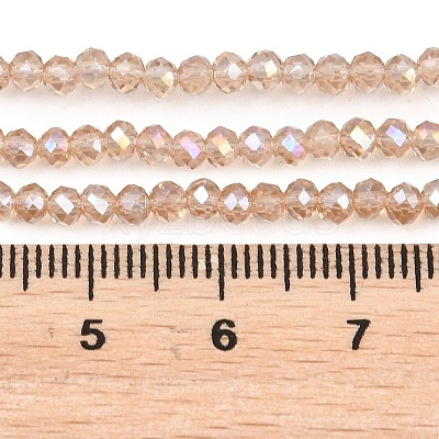 Electroplate Glass Beads Strands X-EGLA-R048-2mm-33-1