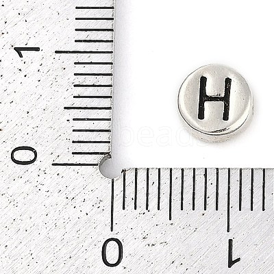 925 Sterling Silver Flat Round with Letter Beads LS-STER-G044-01AS-H-1