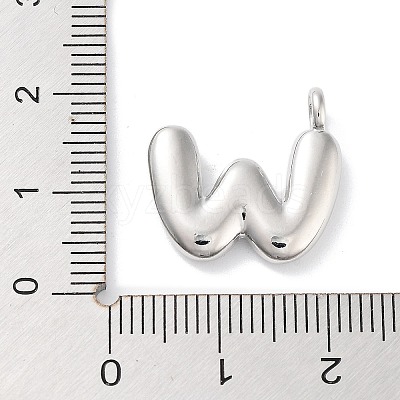Rack Plating Brass Balloon Letter Pendants KK-C050-01P-W-1
