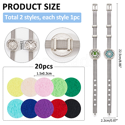 2Pcs 2 Styles Stainless Steel Watch Band Bracelets BJEW-HS0001-15B-1