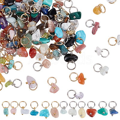 120Pcs 30 Styles Chip Gemstone Charms PALLOY-HY00045-1