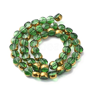 Half Plated Electroplate Transparent Glass Beads Strands EGLA-E060-02A-HP02-1