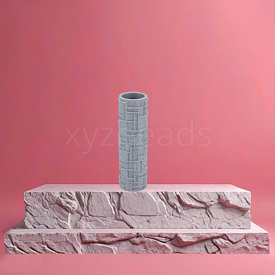 Plastic Handle Clay Texture Roller DIY-WH0699-88D-1