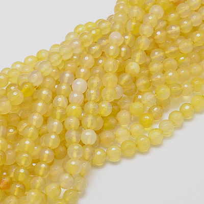 Natural Agate Beads Strands G-G580-6mm-07-1