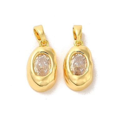 Brass Micro Pave Cubic Zirconia Pendants KK-H461-04G-1