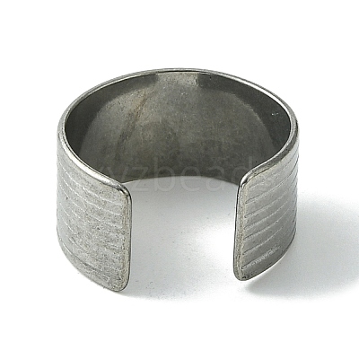 Non-Tarnish 304 Stainless Steel Grooved Open Cuff Ring RJEW-L110-044P-1