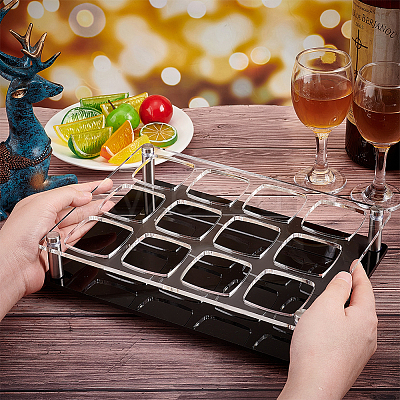 Glitter 12-Hole Acrylic Shot Glasses Holders AJEW-WH0368-10C-1