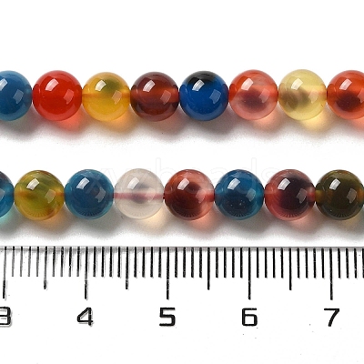 Natural Dyed & Heated Runny Agate Beads Strands G-K356-A01-01-1
